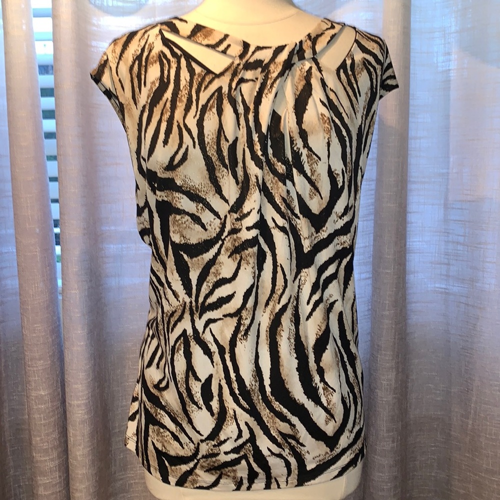 Kasper animal print gold fleck 3X blouse